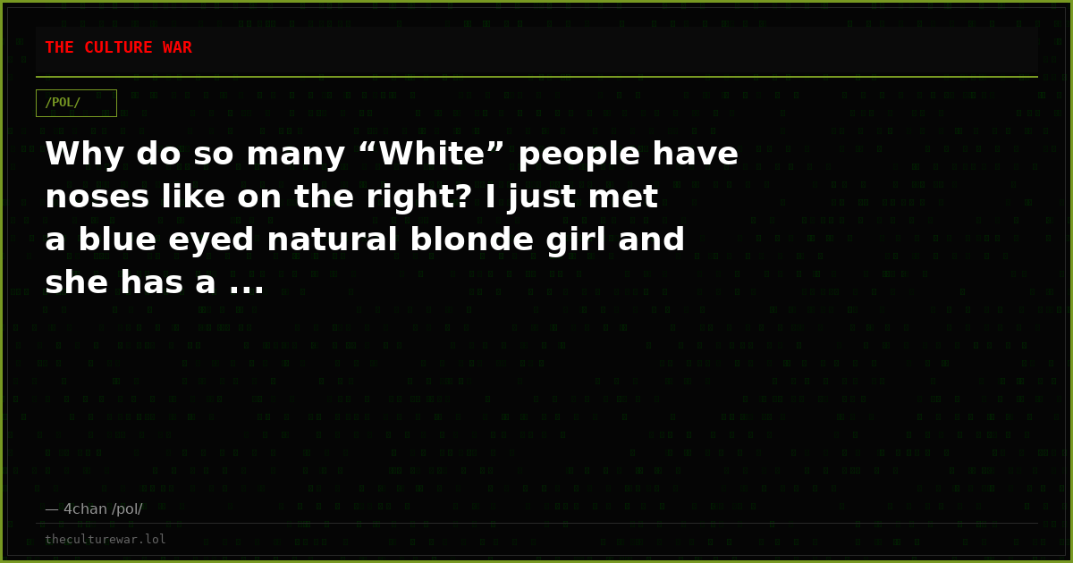 Why do so many “White” people have noses like on the right? I just met a blue eyed natural blonde girl and she has a ...