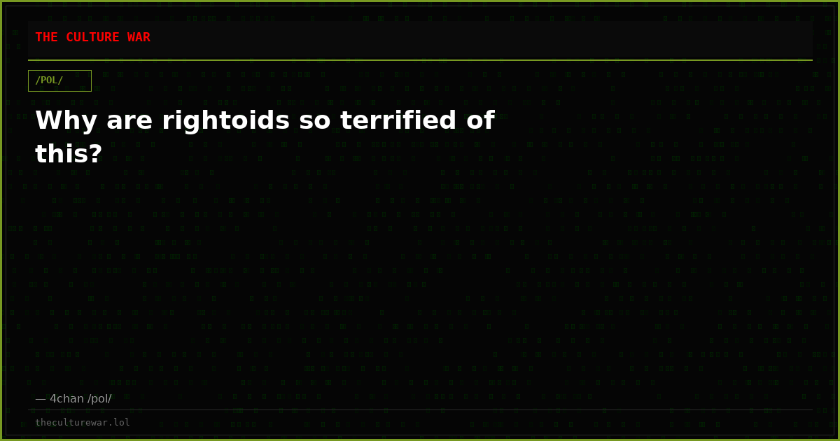 Why are rightoids so terrified of this?