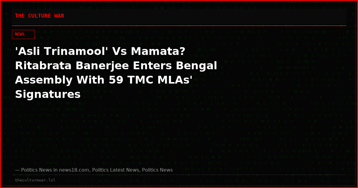 'Asli Trinamool' Vs Mamata? Ritabrata Banerjee Enters Bengal Assembly With 59 TMC MLAs' Signatures