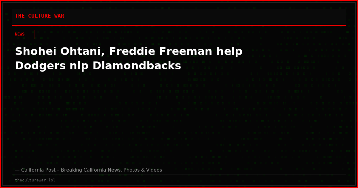 Shohei Ohtani, Freddie Freeman help Dodgers nip Diamondbacks
