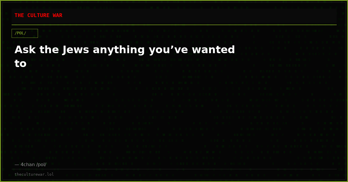 Ask the Jews anything you’ve wanted to