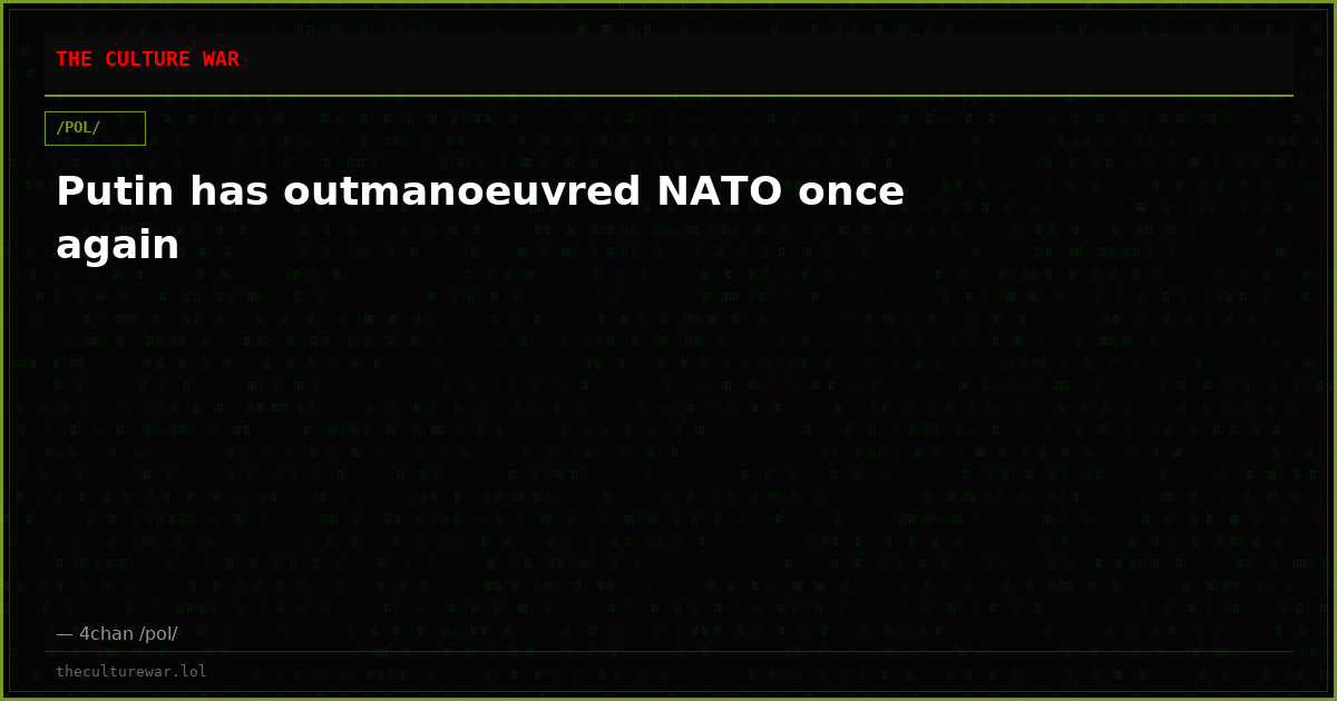 Putin has outmanoeuvred NATO once again