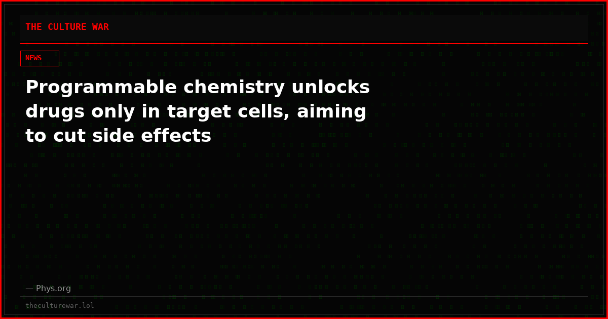 Programmable chemistry unlocks drugs only in target cells, aiming to cut side effects