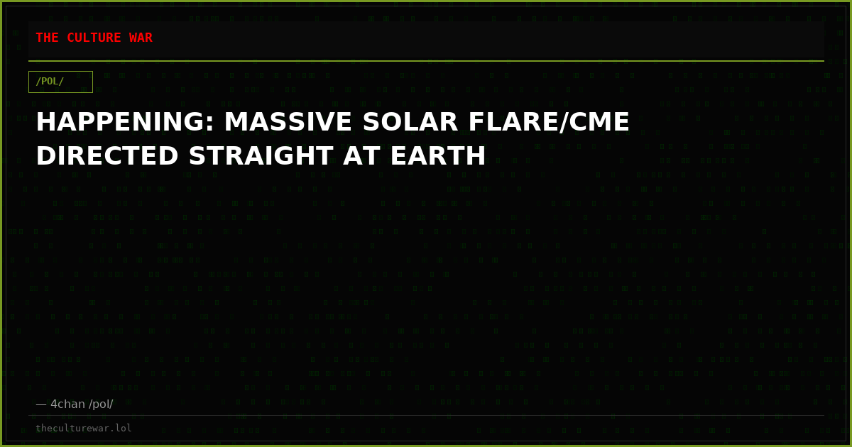 HAPPENING: MASSIVE SOLAR FLARE/CME DIRECTED STRAIGHT AT EARTH