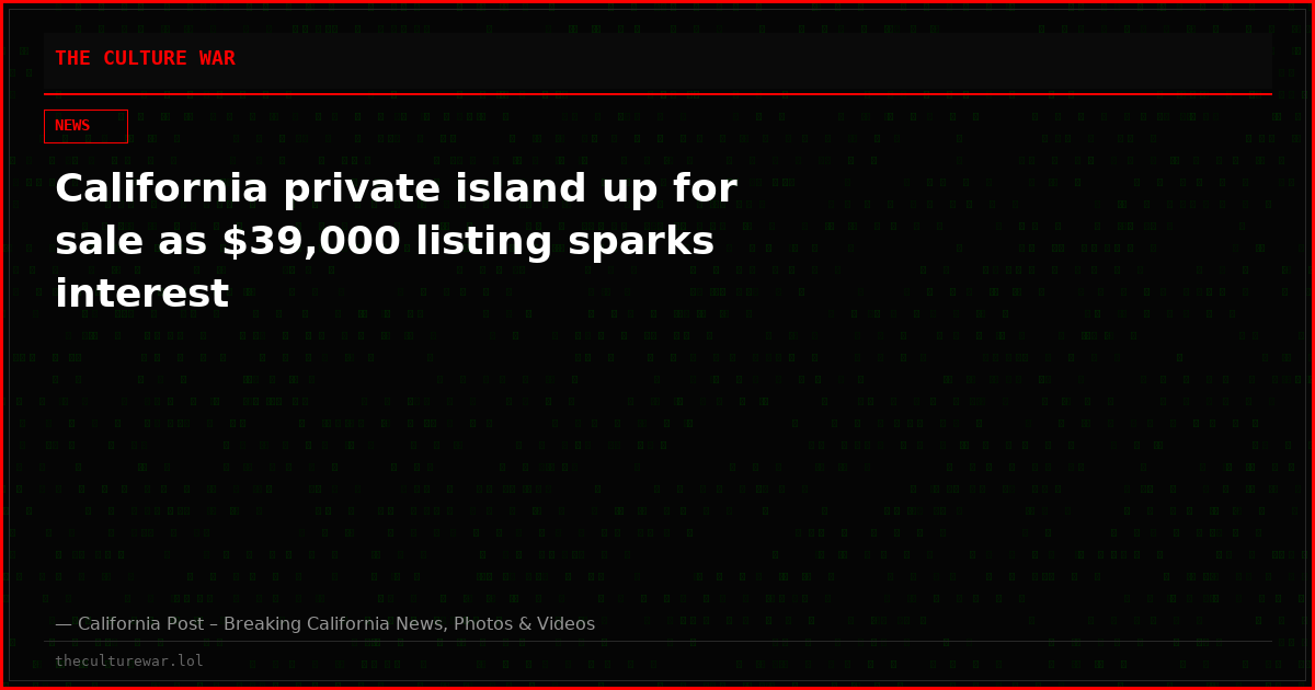 California private island up for sale as $39,000 listing sparks interest