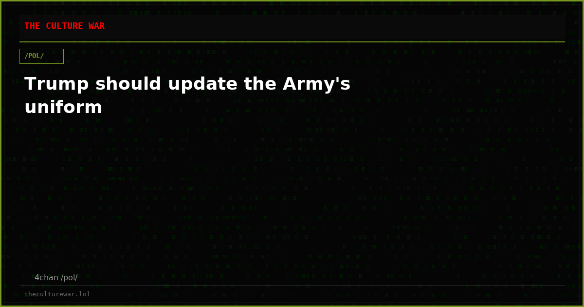 Trump should update the Army's uniform