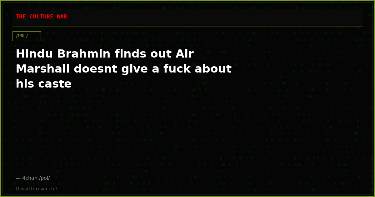 Hindu Brahmin finds out Air Marshall doesnt give a fuck about his caste