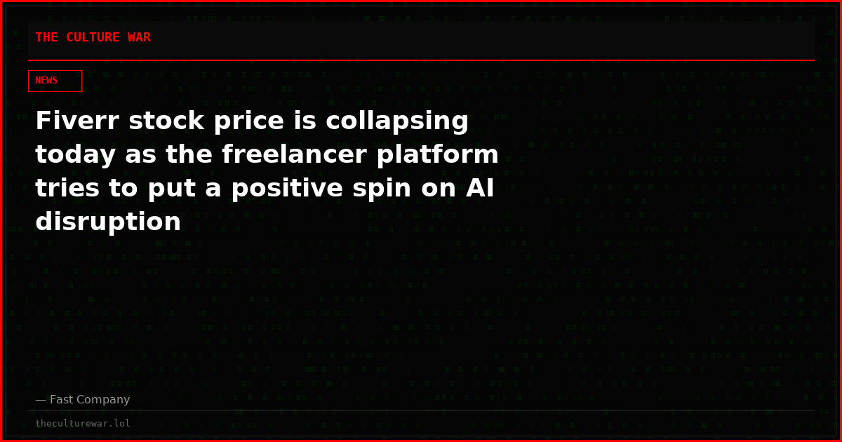 Fiverr stock price is collapsing today as the freelancer platform tries to put a positive spin on AI disruption