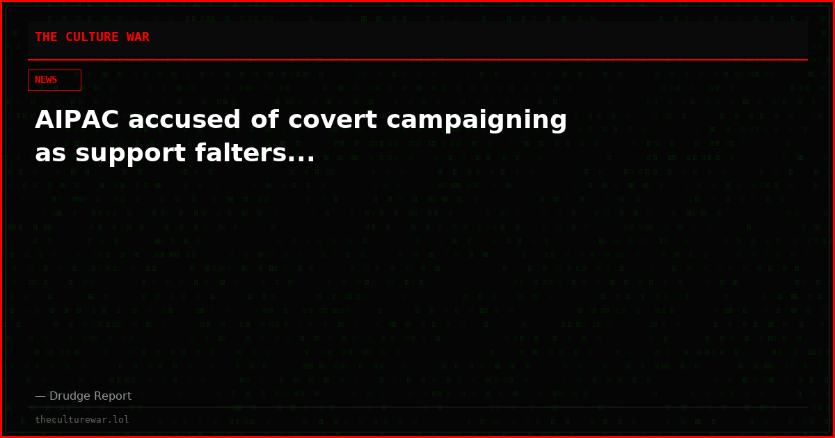 AIPAC accused of covert campaigning as support falters...