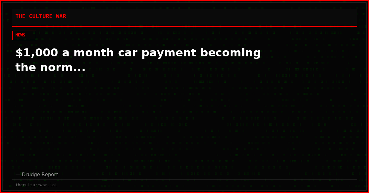 $1,000 a month car payment becoming the norm...