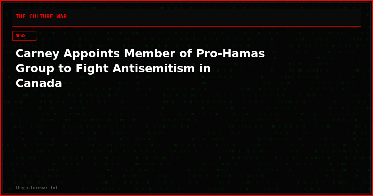 Carney Appoints Member of Pro-Hamas Group to Fight Antisemitism in Canada
