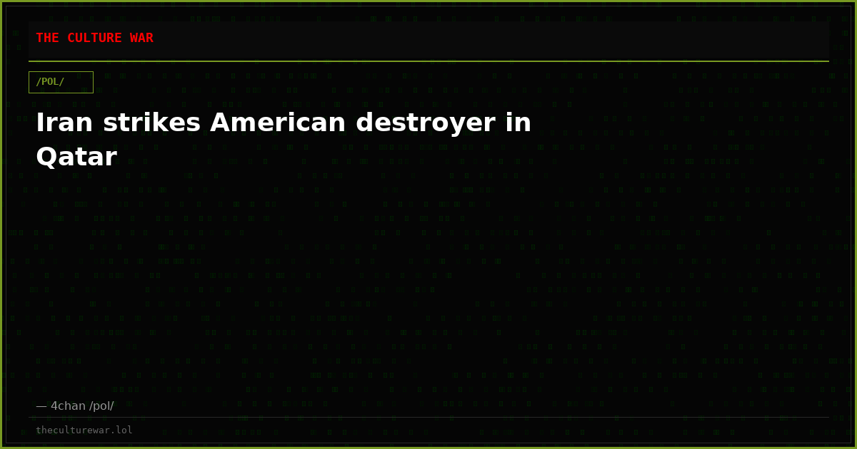 Iran strikes American destroyer in Qatar