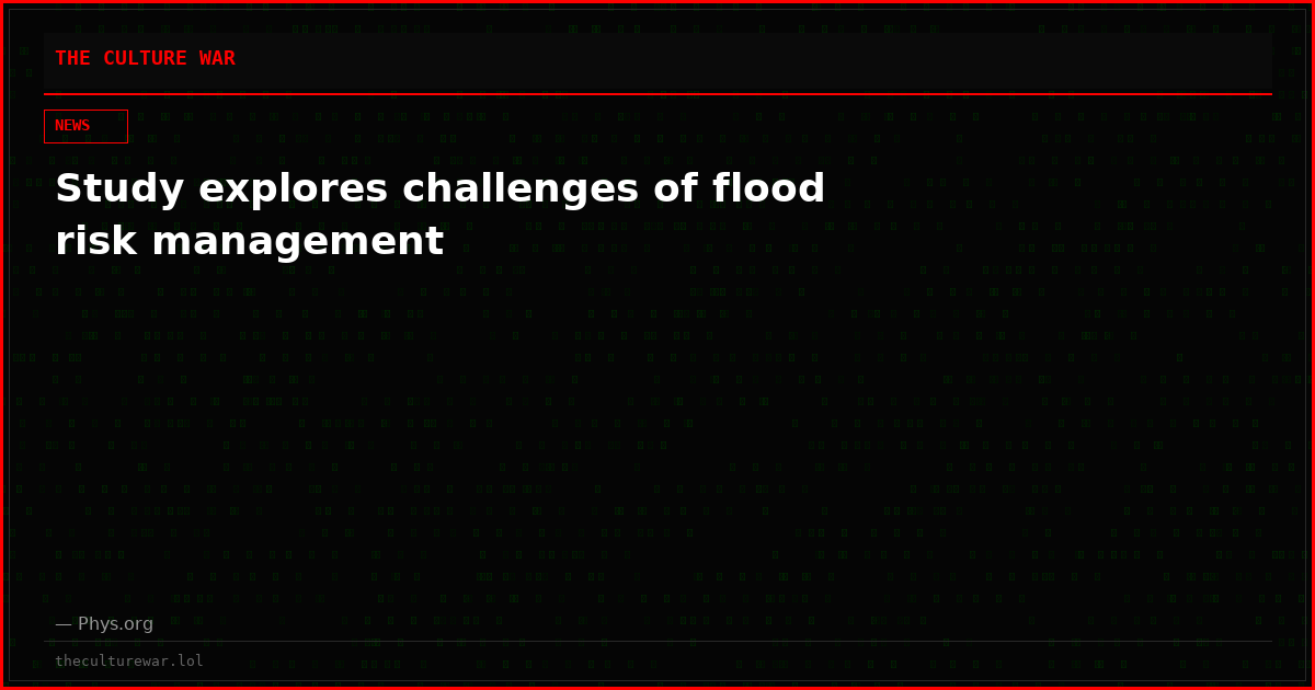 Study explores challenges of flood risk management