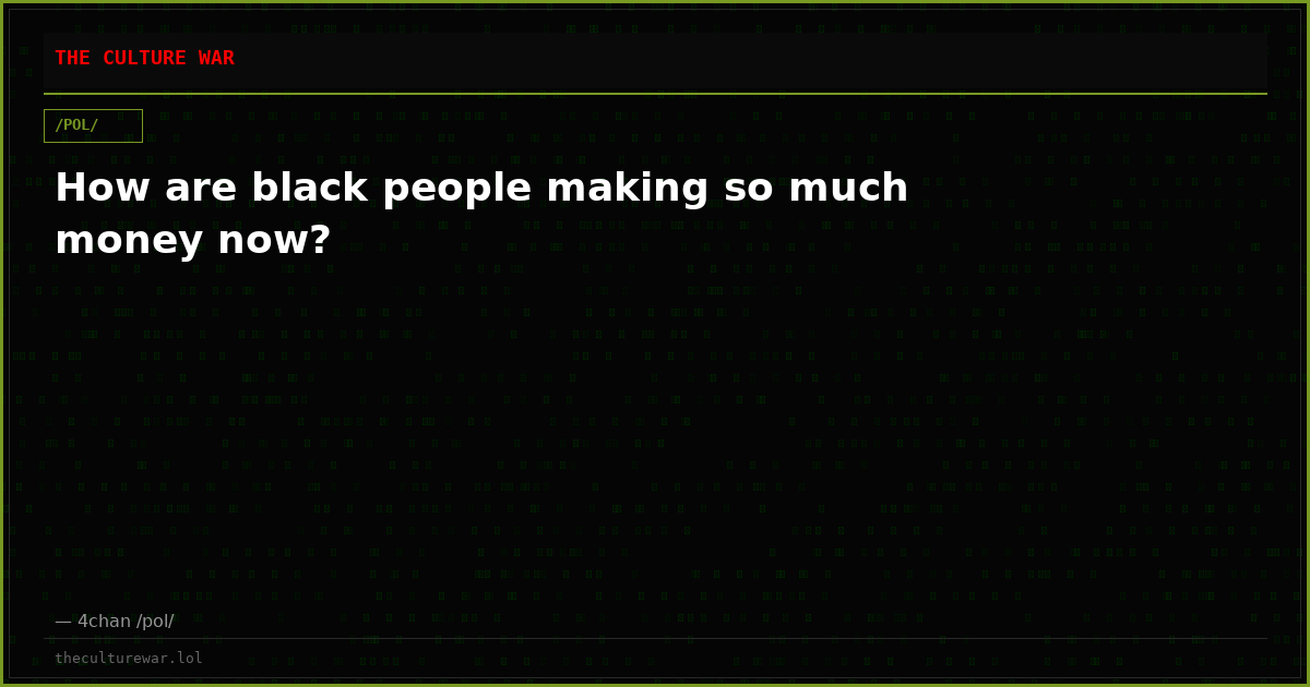 How are black people making so much money now?