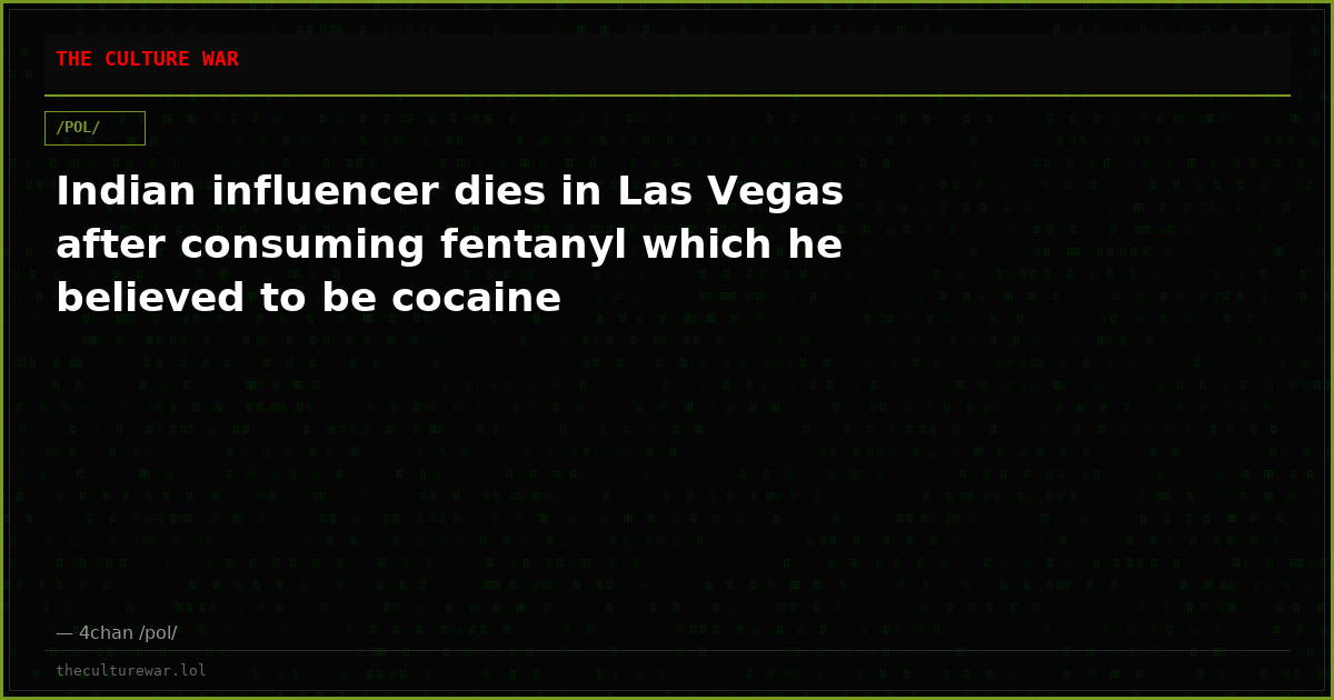 Indian influencer dies in Las Vegas after consuming fentanyl which he believed to be cocaine
