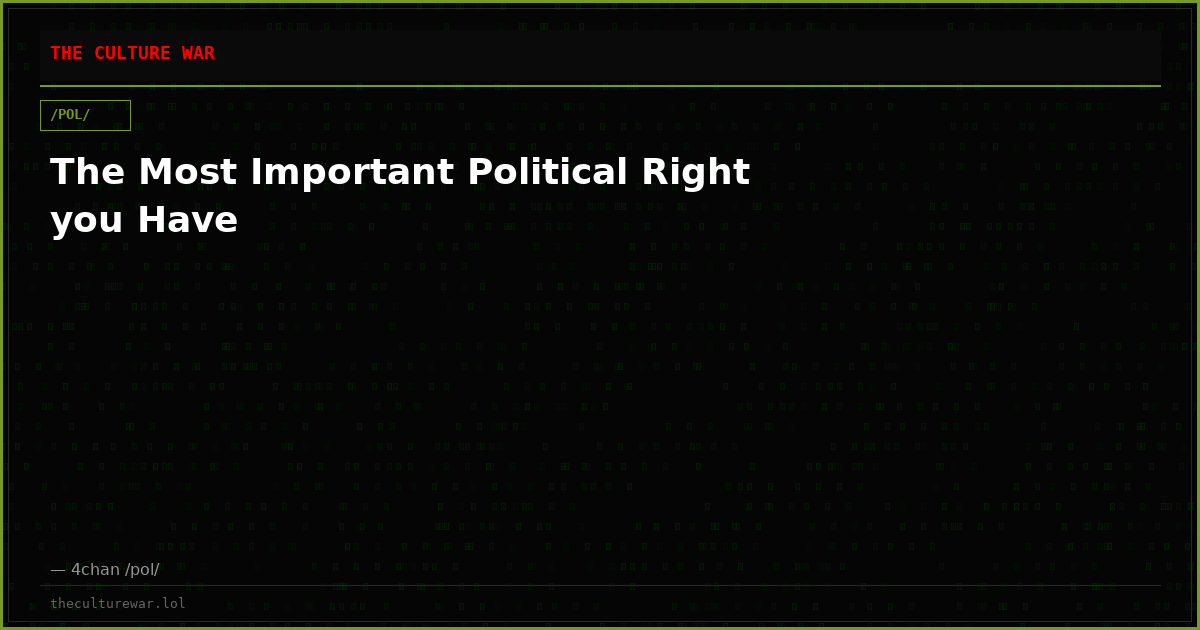 The Most Important Political Right you Have