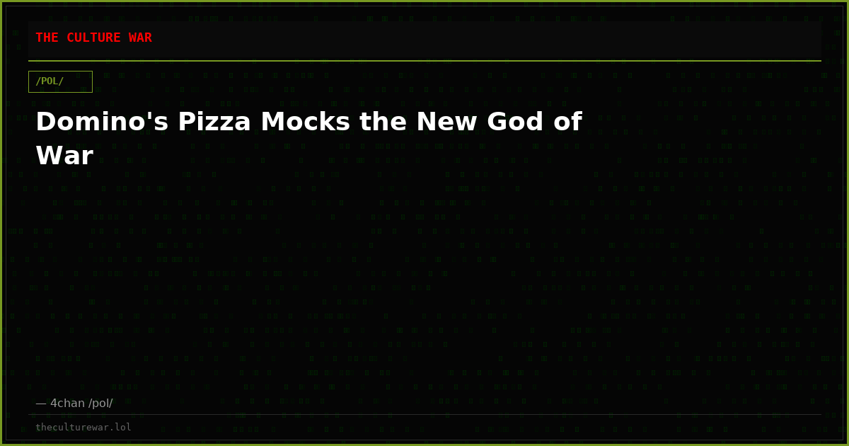 Domino's Pizza Mocks the New God of War