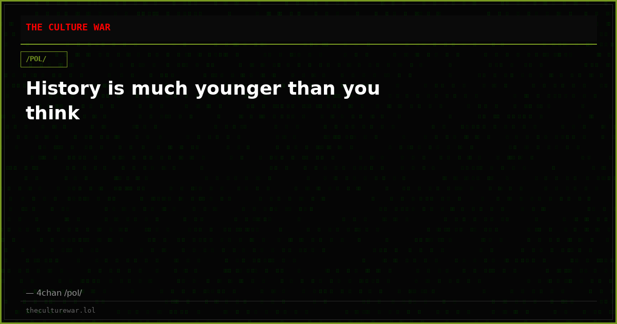 History is much younger than you think