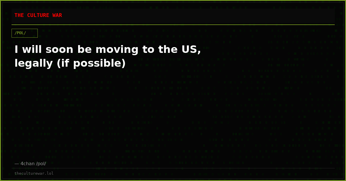 I will soon be moving to the US, legally (if possible)