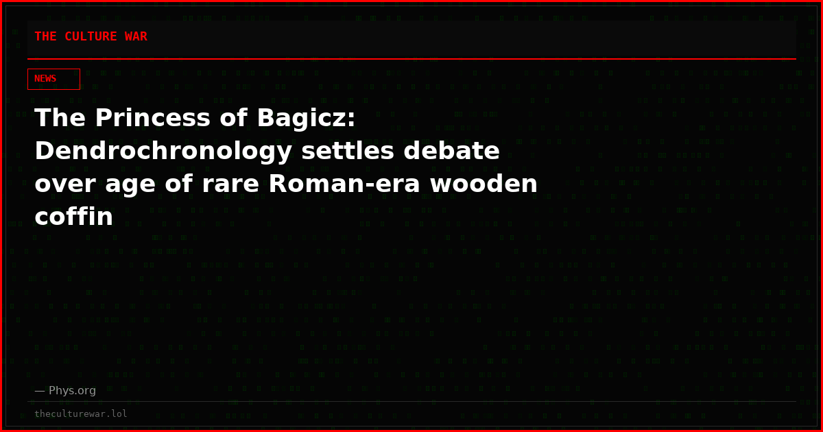 The Princess of Bagicz: Dendrochronology settles debate over age of rare Roman-era wooden coffin