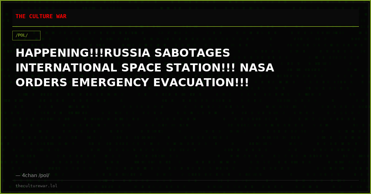 HAPPENING!!!RUSSIA SABOTAGES INTERNATIONAL SPACE STATION!!! NASA ORDERS EMERGENCY EVACUATION!!!
