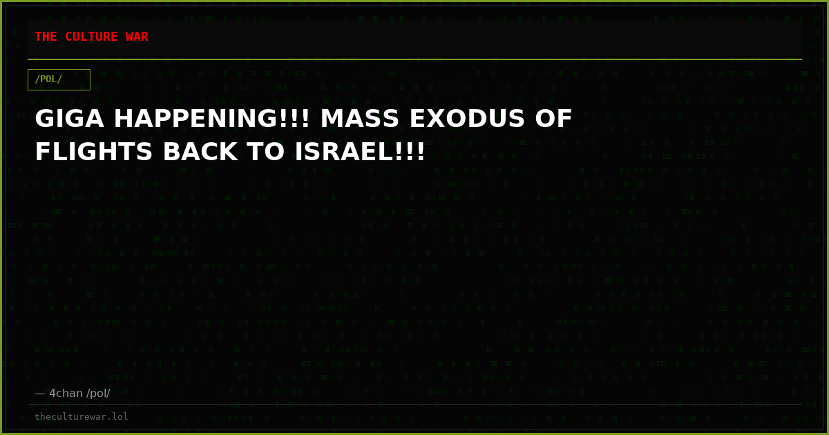 GIGA HAPPENING!!! MASS EXODUS OF FLIGHTS BACK TO ISRAEL!!!