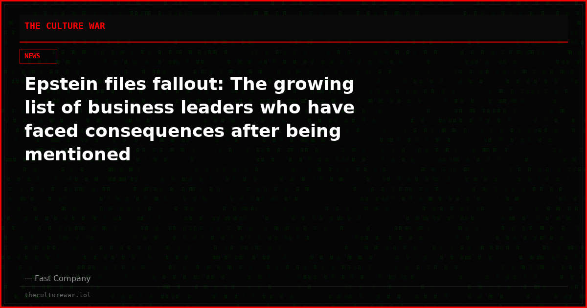 Epstein files fallout: The growing list of business leaders who have faced consequences after being mentioned