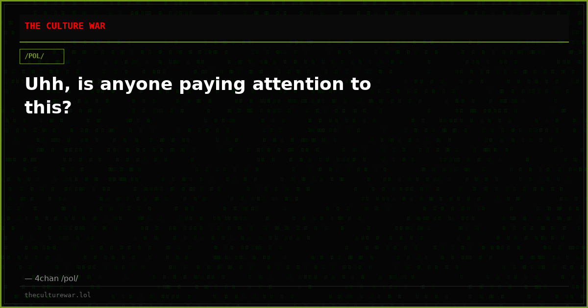 Uhh, is anyone paying attention to this?