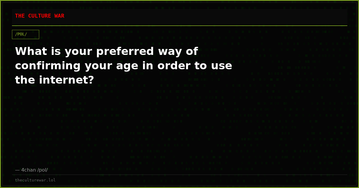 What is your preferred way of confirming your age in order to use the internet?