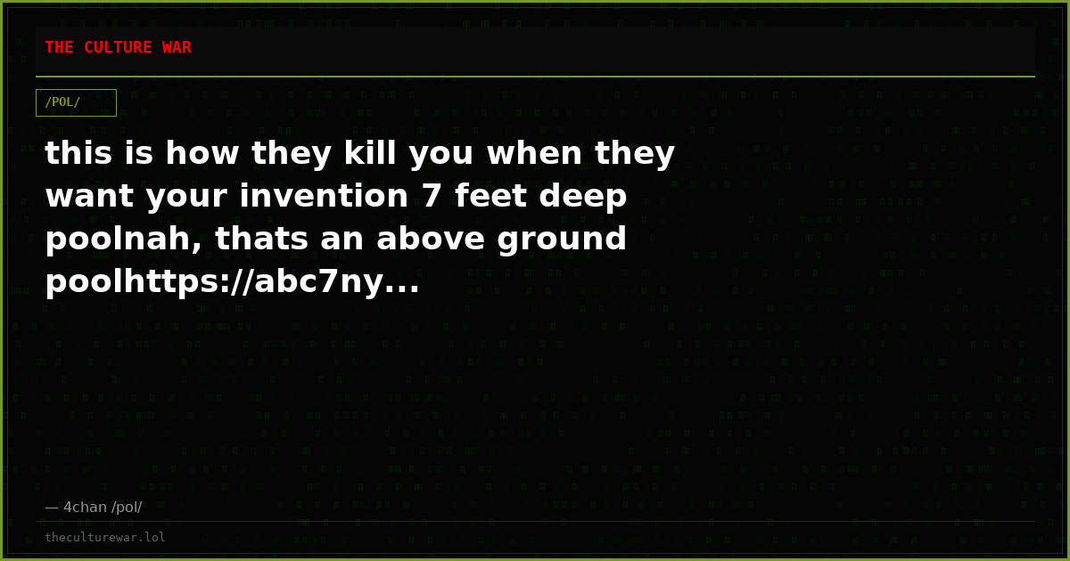 this is how they kill you when they want your invention 7 feet deep poolnah, thats an above ground poolhttps://abc7ny...