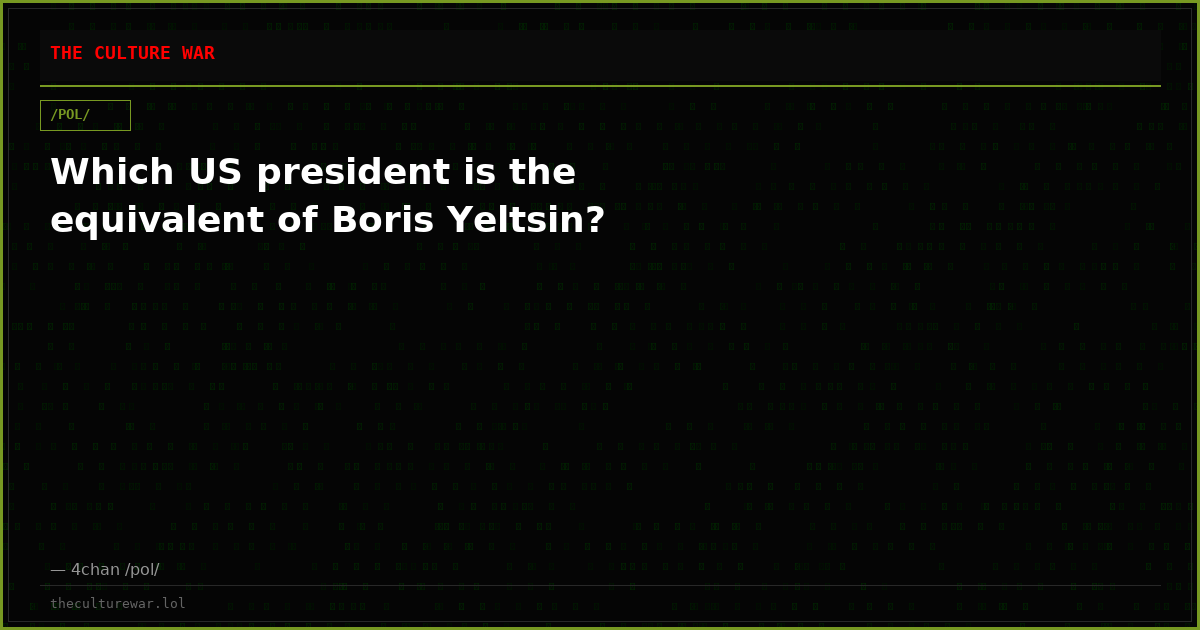 Which US president is the equivalent of Boris Yeltsin?