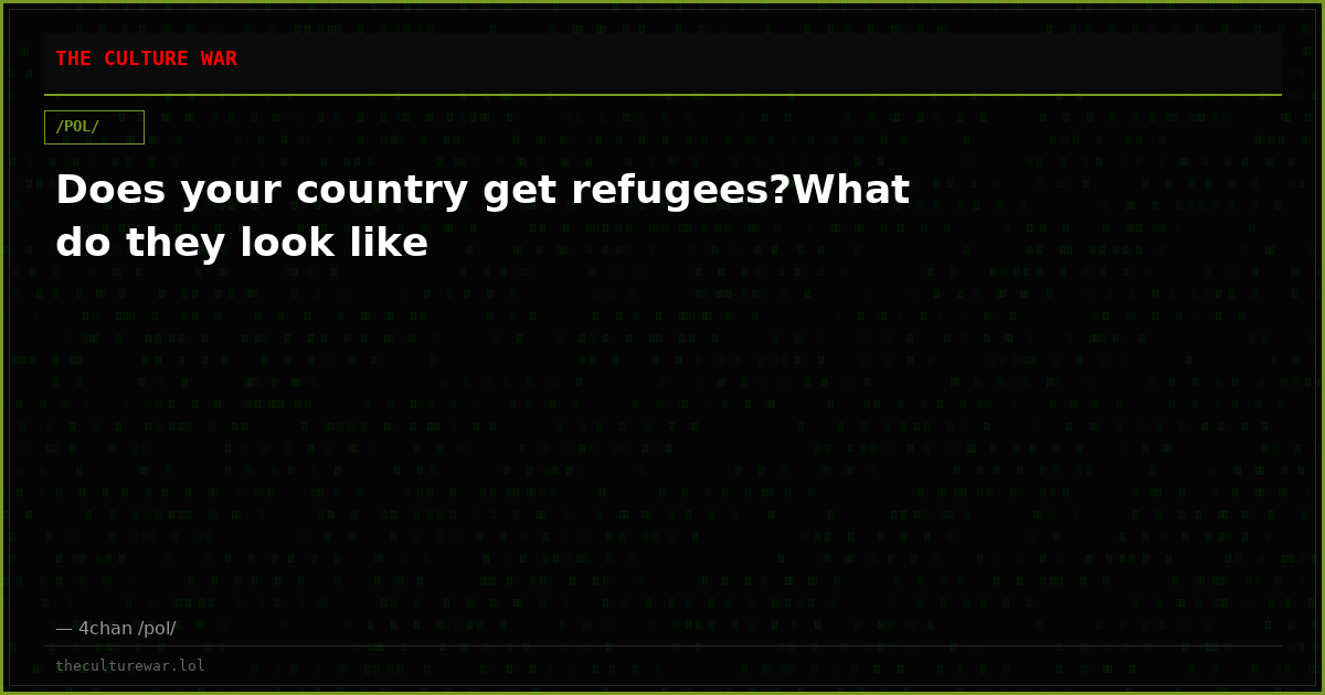Does your country get refugees?What do they look like