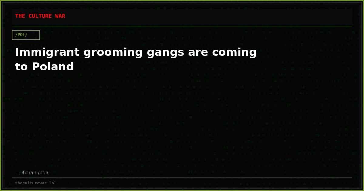 Immigrant grooming gangs are coming to Poland