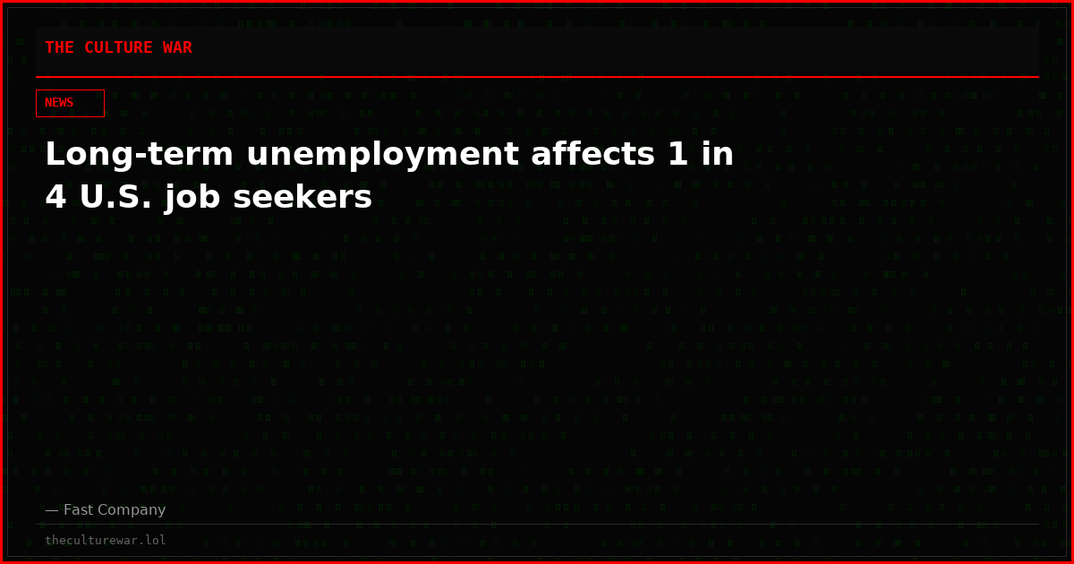 Long-term unemployment affects 1 in 4 U.S. job seekers