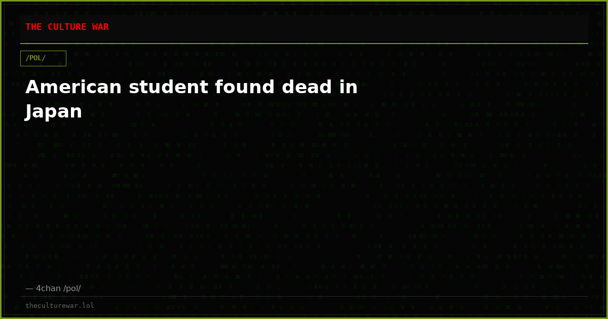 American student found dead in Japan