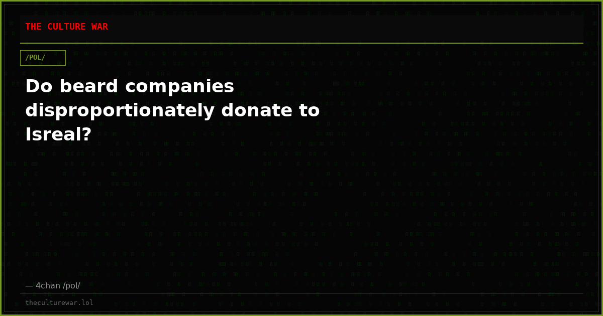 Do beard companies disproportionately donate to Isreal?
