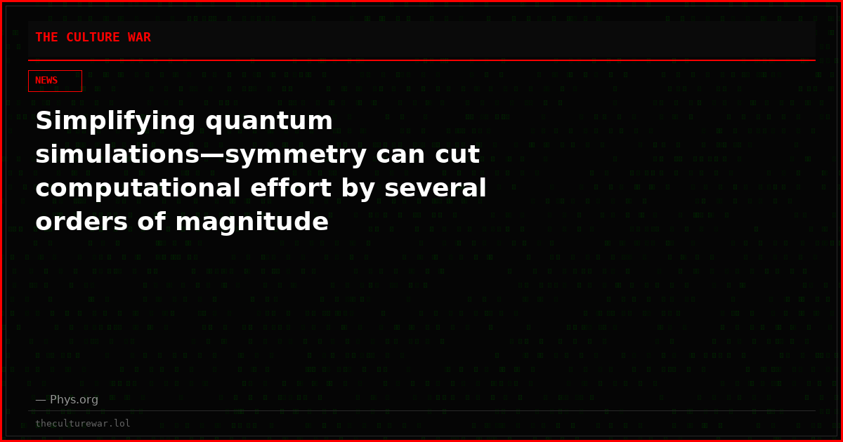 Simplifying quantum simulations—symmetry can cut computational effort by several orders of magnitude