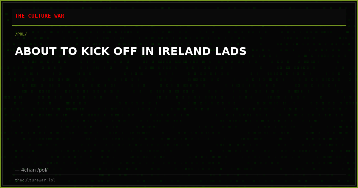 ABOUT TO KICK OFF IN IRELAND LADS