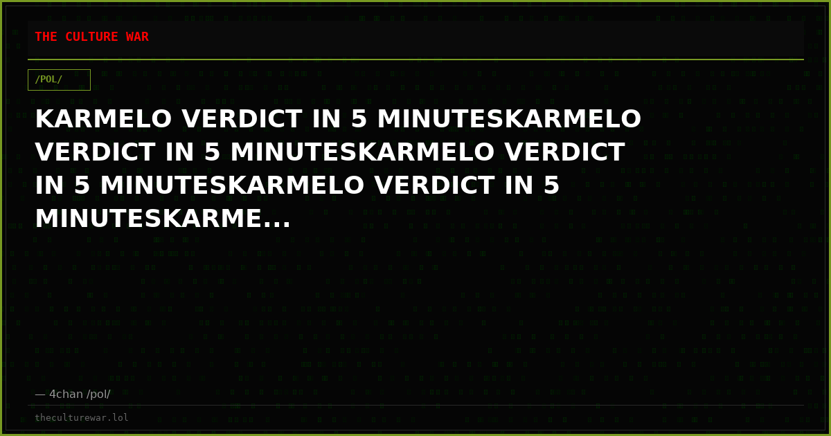 KARMELO VERDICT IN 5 MINUTESKARMELO VERDICT IN 5 MINUTESKARMELO VERDICT IN 5 MINUTESKARMELO VERDICT IN 5 MINUTESKARME...