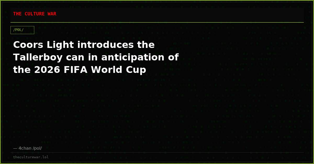 Coors Light introduces the Tallerboy can in anticipation of the 2026 FIFA World Cup