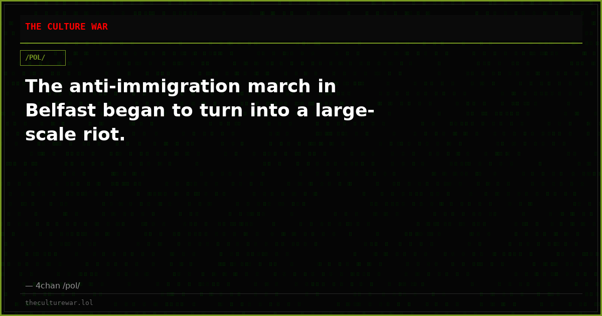 The anti-immigration march in Belfast began to turn into a large-scale riot.