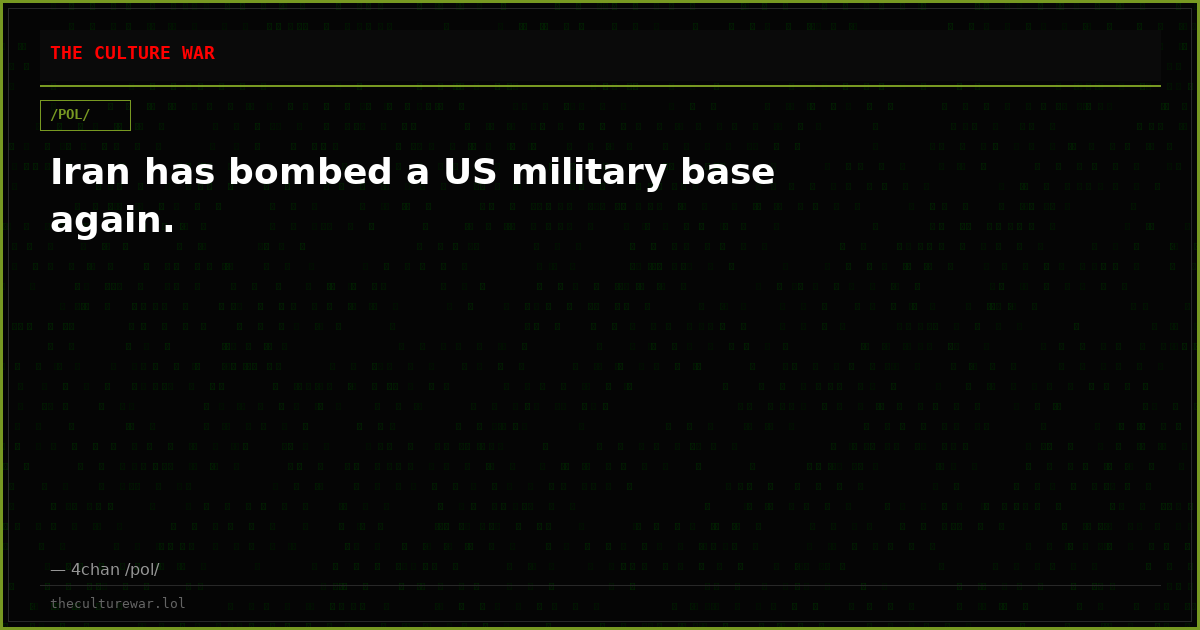 Iran has bombed a US military base again.