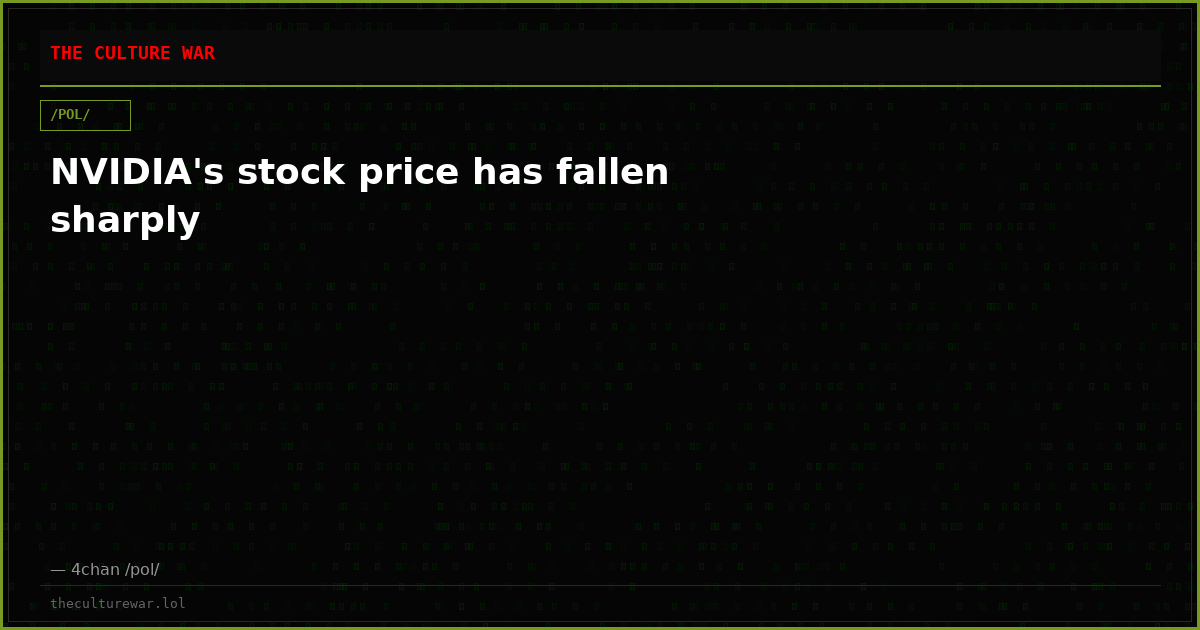 NVIDIA's stock price has fallen sharply