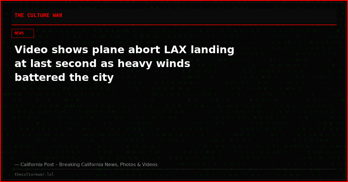 Video shows plane abort LAX landing at last second as heavy winds battered the city