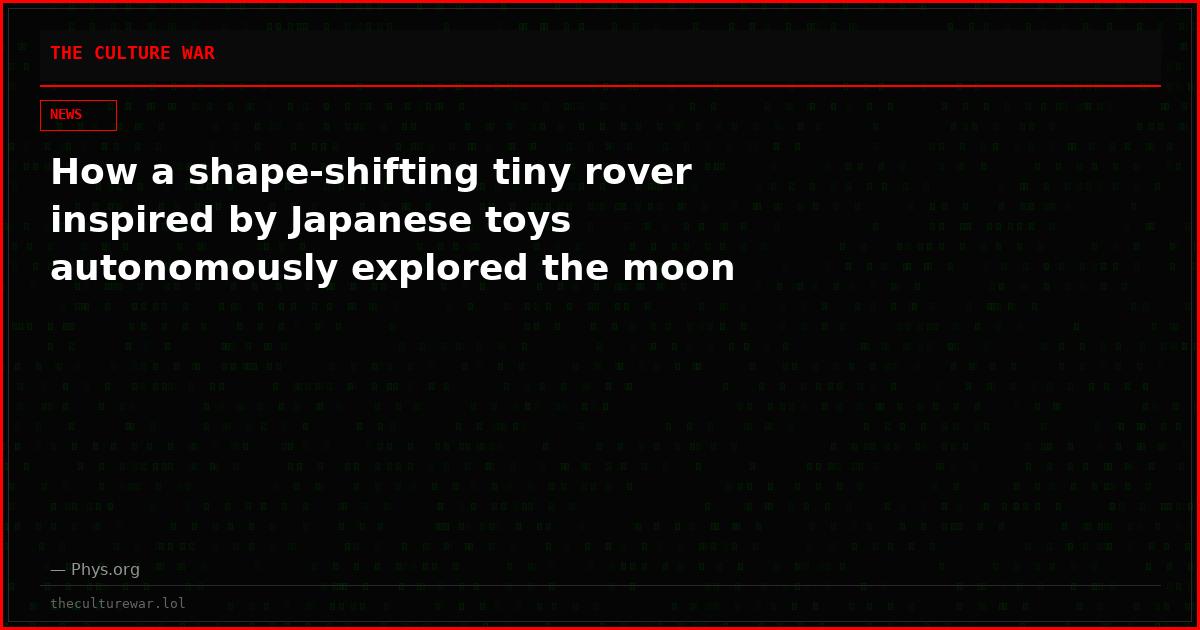 How a shape-shifting tiny rover inspired by Japanese toys autonomously explored the moon