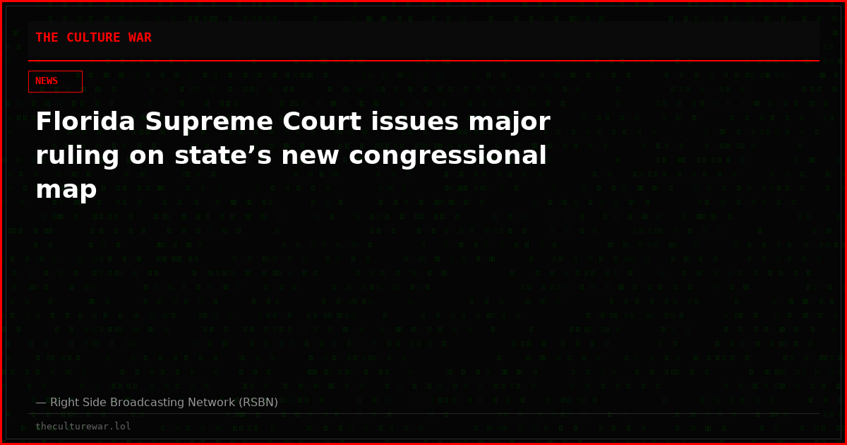 Florida Supreme Court issues major ruling on state’s new congressional map