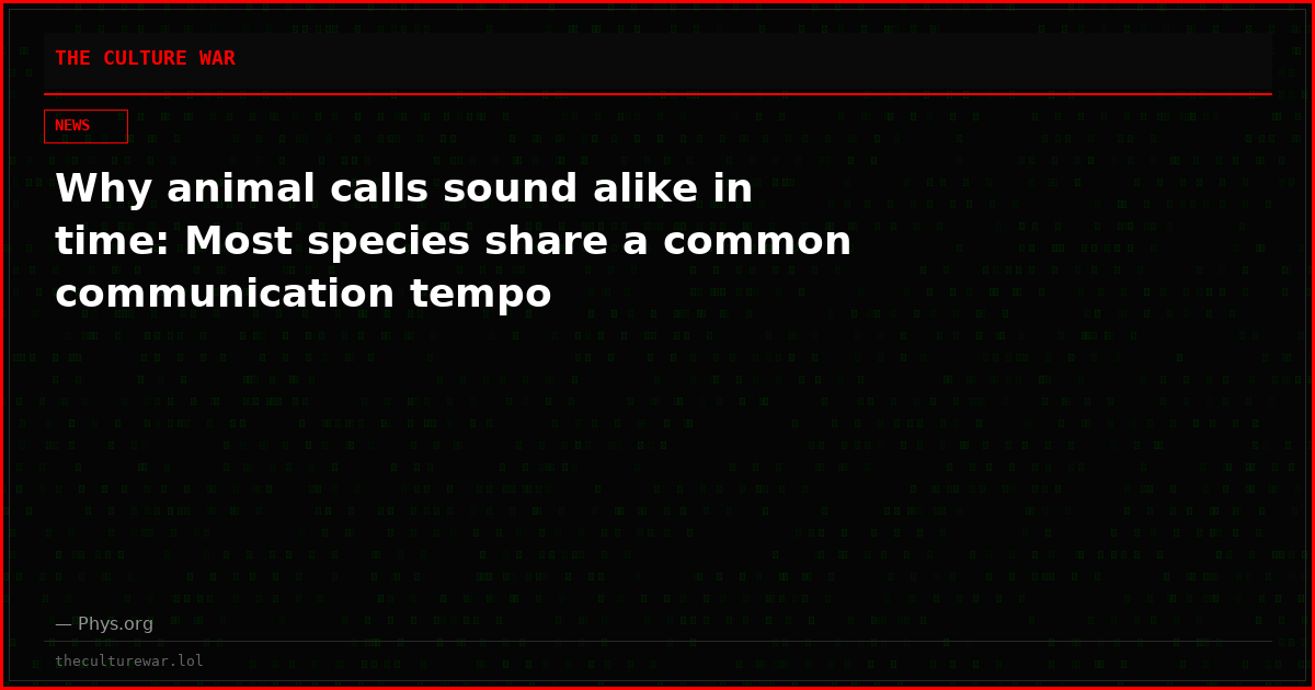 Why animal calls sound alike in time: Most species share a common communication tempo
