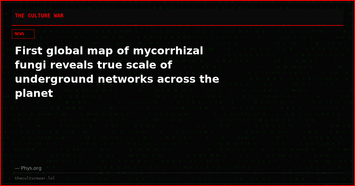 First global map of mycorrhizal fungi reveals true scale of underground networks across the planet