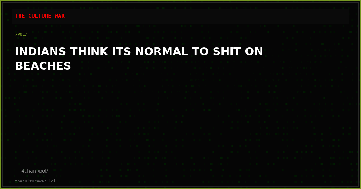 INDIANS THINK ITS NORMAL TO SHIT ON BEACHES