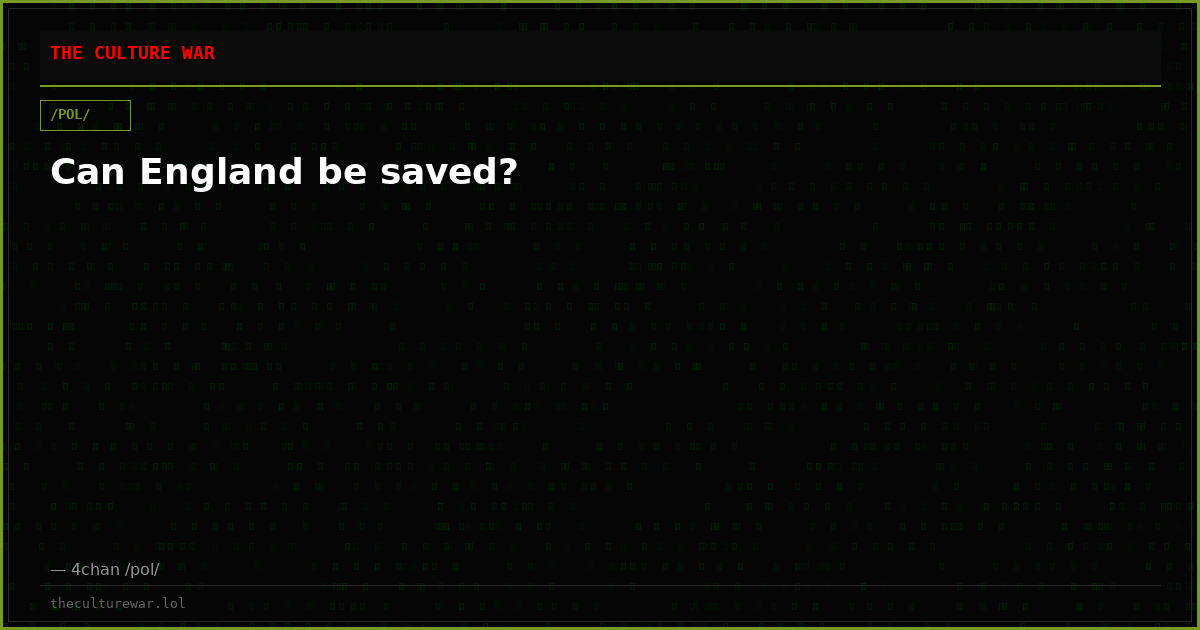 Can England be saved?
